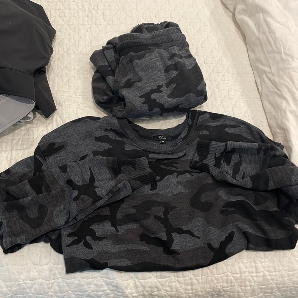 Rails Black and Gray Camo Track Pants & Joggers